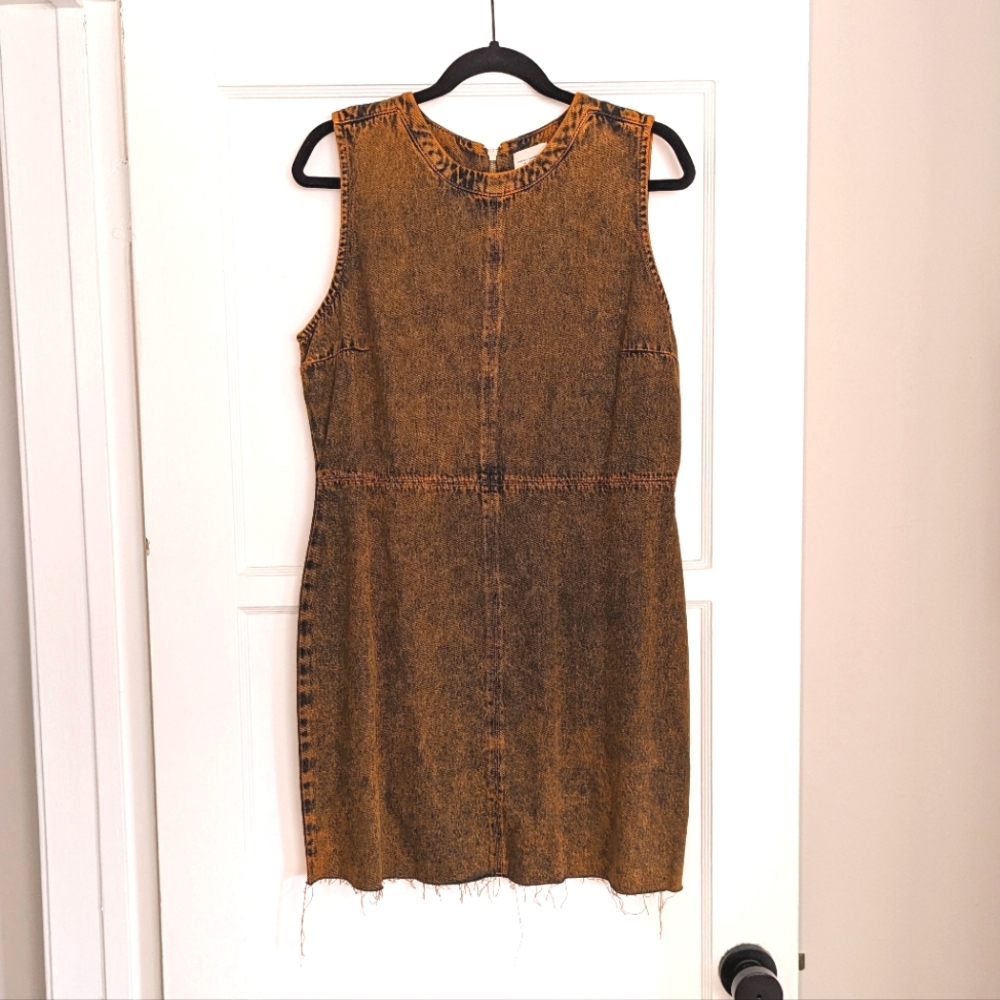 French Connection Acid Washed Denim Mini Dress